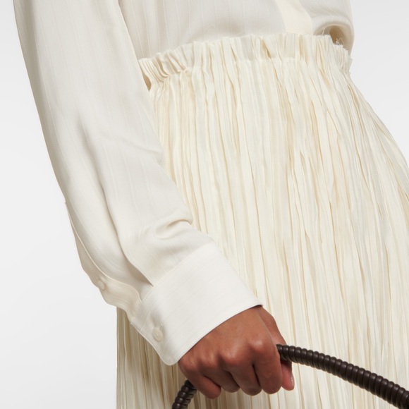 Khaite White/Cream Cersi Pleated Maxi Skirt Size Small Retail Value $1780 - Picture 4 of 13